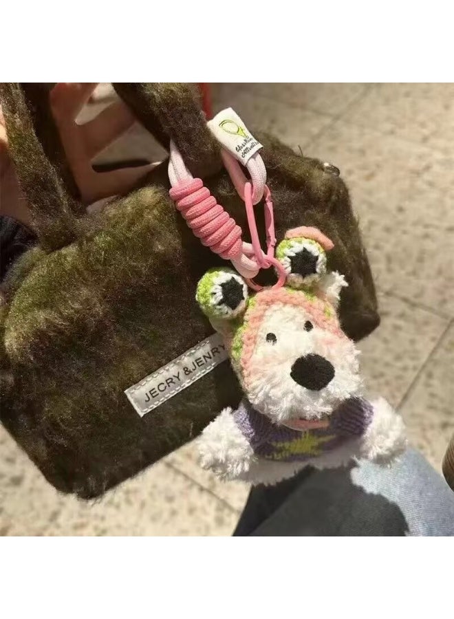Cute Highland Plush Pendant Bag Charm - Scruffy Dog Keychain